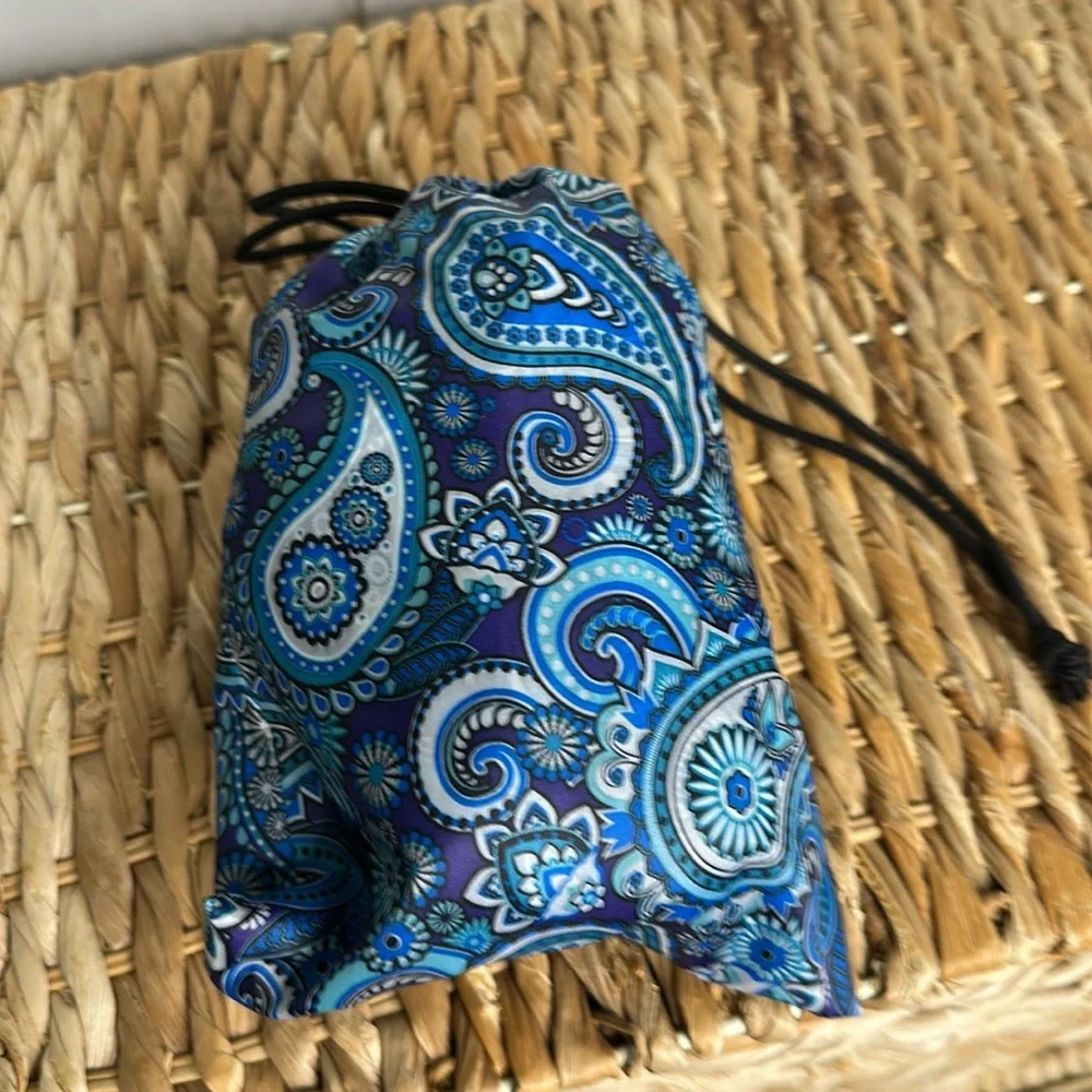 Blue Paisley Drawstring Bag‎